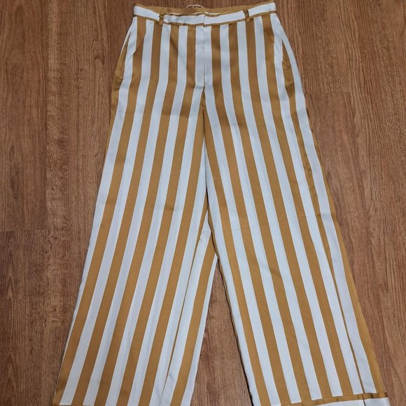 i Blues Goldenrod Striped Wide Leg Pants - Size 6 NWOT - Picture 1 of 8